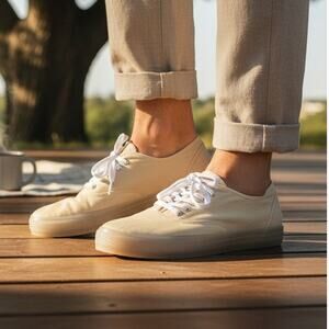 Starry Eyed Jordan Illuminate Light-Up Slide On Canvas Sneakers Khaki Size 10